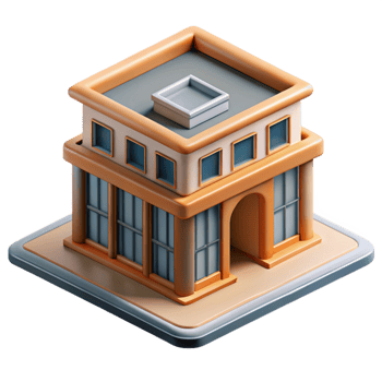 extraordinary minimalist Isometric Building Cutout Transparent Background high quality png