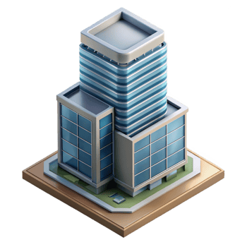 magnificent creative Isometric Building Modern Skyscraper Transparent Background 4K png