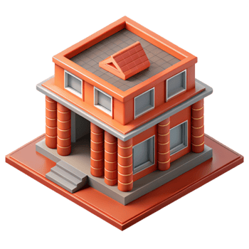 stunning creative Isometric Building Red Brick Isolated Cutout original png