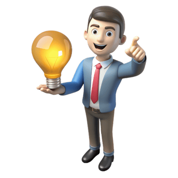 impressive abstract Isometric Businessman with Idea Lightbulb Transparent Background premium png