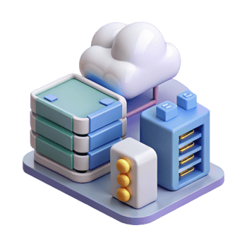 wonderful artistic Isometric Data Center with Cloud Computing for Digital Marketing Transparent authentic png