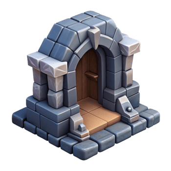 wonderful rustic Isometric Dungeon Entrance Isolated Element professional png