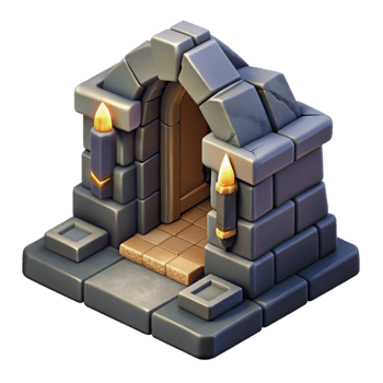 magnificent artistic Isometric Dungeon Entrance Isolated Element high quality png