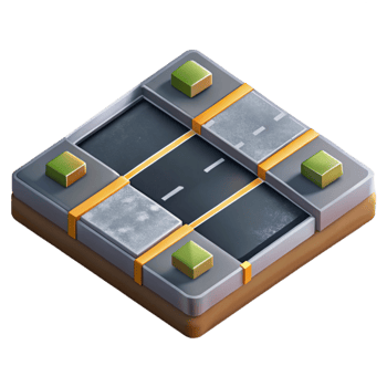 stunning traditional Isometric Road Tile Transparent Background authentic png