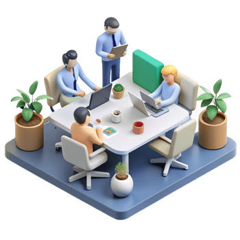 wonderful vintage Isometric Startup Team Meeting Transparent 4K png