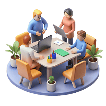 dramatic contemporary Isometric Startup Team Meeting Transparent professional png
