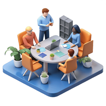 dramatic rustic Isometric Startup Team Meeting Transparent high resolution png