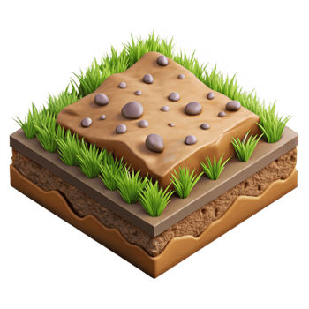 wonderful minimalist Isometric Terrain Grass and Dirt Isolated Cutout exclusive png