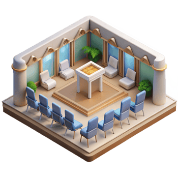impressive vintage Isometric View of Conference Room with Presentation Screen Transparent Background original png