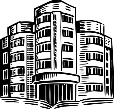 Apartments building illustration in vintage style vector