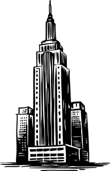 A vintage style illustration of an empire state vector