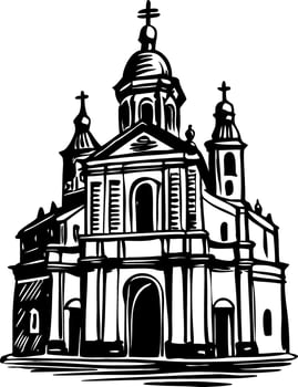 A vintage style illustration of rococo church vector