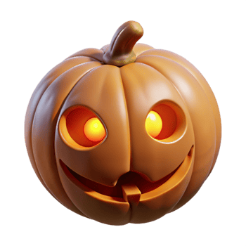 wonderful traditional Jack O Lantern with Glowing Eyes Transparent Background high quality png
