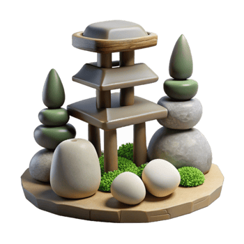 extraordinary modern Japanese Garden Zen Rock Arrangement Isolated detailed png