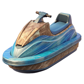dramatic abstract Jet Ski on Lake Transparent Background high quality png