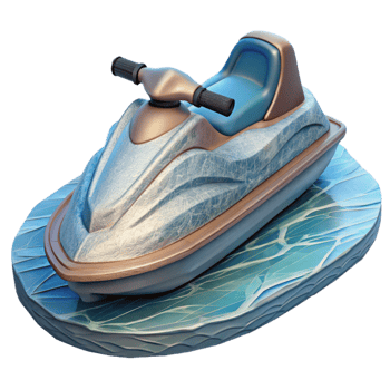magnificent minimalist Jet Ski on Lake Transparent Background authentic png