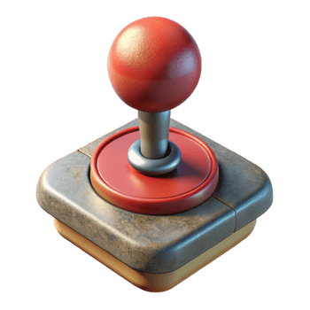 dramatic classic Joystick Top View Isolated with Shadow high resolution png