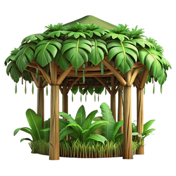 stunning abstract Jungle Canopy Dense Foliage Isolated premium png