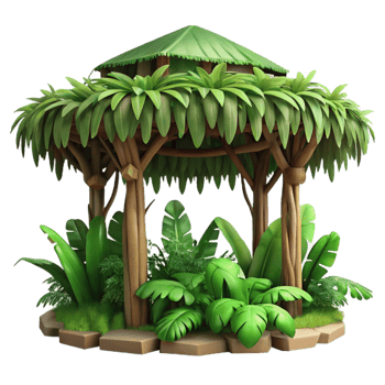 magnificent artistic Jungle Canopy Dense Foliage Isolated premium png