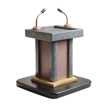 extraordinary vintage Keynote Speaker Podium with Front View Isolated professional png