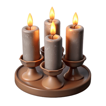beautiful minimalist Kinara with Seven Candles Cutout authentic png