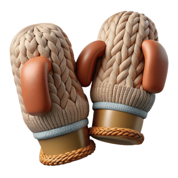 stunning creative Knitted Mittens with Cable Pattern Cutout exclusive png