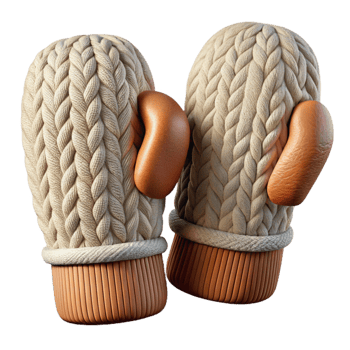 magnificent abstract Knitted Mittens with Cable Pattern Cutout authentic png