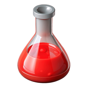 extraordinary creative Laboratory Flask with Red Liquid Transparent Background 4K png