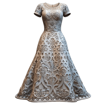 serene vintage Lace Wedding Dress Detail with Intricate Pattern Transparent Background 4K png