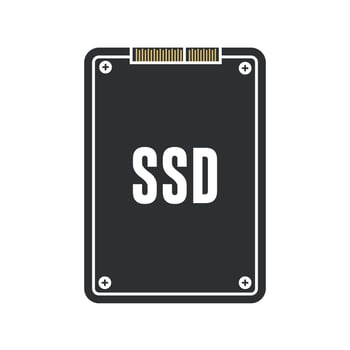 SSD storage disk icon on white background vector