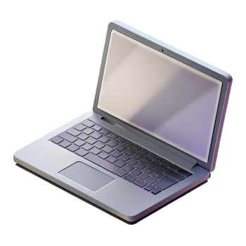magnificent artistic Laptop with Blank Screen Angled View Transparent Background exclusive png