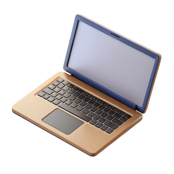 magnificent minimalist Laptop with Blank Screen Angled View Transparent Background authentic png