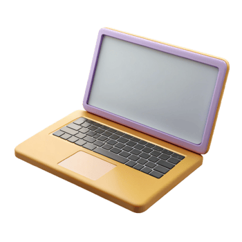 impressive classic Laptop with Blank Screen Angled View Transparent Background exclusive png