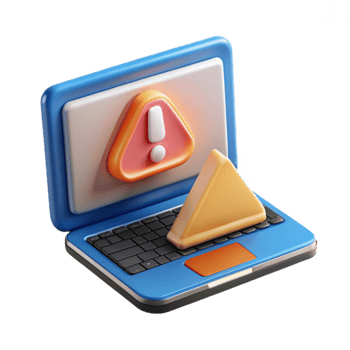magnificent traditional Laptop with Security Alert Popup Isolated on Transparent Background detailed png