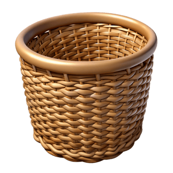 serene creative Laundry Basket Wicker Isolated Element high resolution png