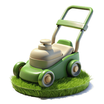 serene creative Lawn Mower Side View Green Grass Transparent high resolution png