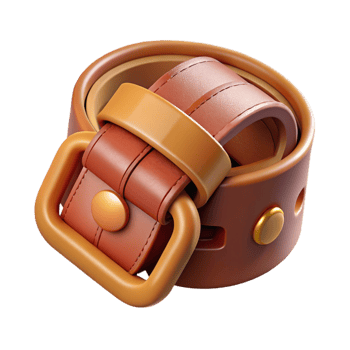 elegant modern Leather Belt with Buckle Detail Transparent Background original png