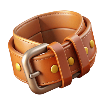 beautiful classic Leather Belt with Buckle Detail Transparent Background authentic png