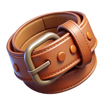 impressive modern Leather Belt with Buckle Detail Transparent Background premium png