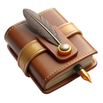 extraordinary traditional Leather Bound Journal with Gold Embossing Cutout high quality png