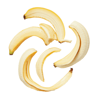 Fresh peeled banana slices arranged on a transparent background showcasing their smooth texture and vibrant color, Peeled banana slices isolated on transparent background png
