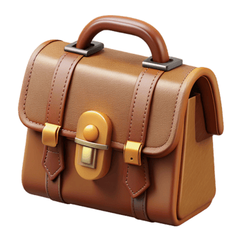 elegant contemporary Leather Briefcase Brown Combination Lock Isolated authentic png