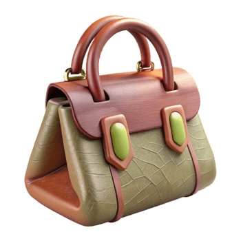 beautiful abstract Leather Handbag Top Handle Transparent Background detailed png