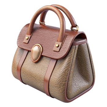 stunning traditional Leather Handbag Top Handle Transparent Background 4K png