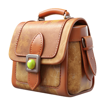 serene abstract Leather Portfolio Bag Side View Isolated Element original png
