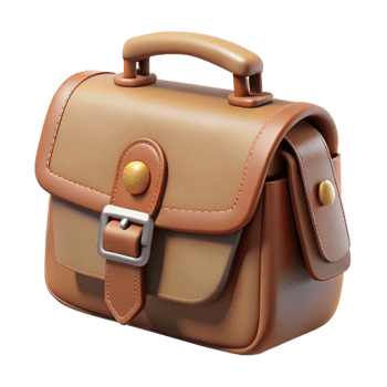 vibrant creative Leather Portfolio Bag Side View Isolated Element high quality png