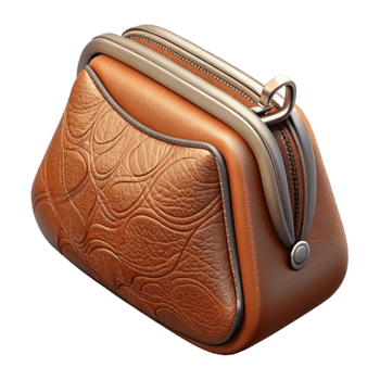 stunning vintage Leather Purse with Zipper Transparent Background original png