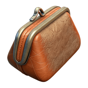 impressive modern Leather Purse with Zipper Transparent Background original png