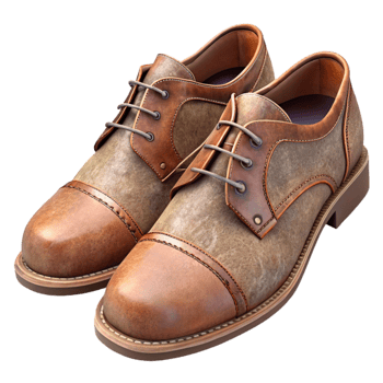 beautiful traditional Leather Shoes with Laces Transparent Background high quality png