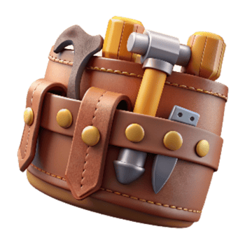 elegant vintage Leather Tool Belt with Hammer and Nails Isolated premium png